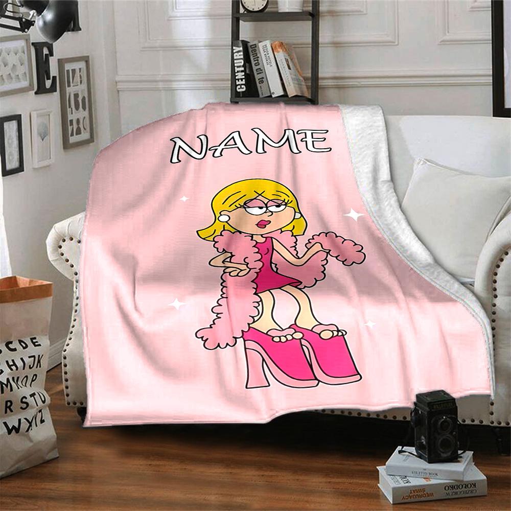Customizable Lizzie McGuire Y Sus Locuras1 Throw Blanket – Personalized Name, All-Season Cozy Snug Blanket, Machine Washable, Personalized Blanket