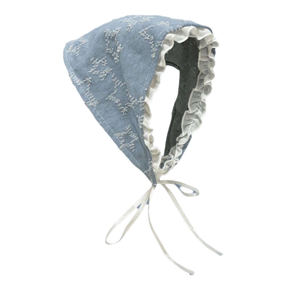 Lace Star Triangle Scarf Denim Hair Band Retro Triangular Turban Scarf  Travel Beach