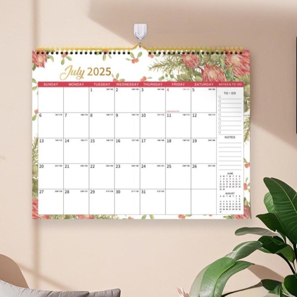 Monthly Layout Coil Calendar Creative 18-Month Calendar Wall Calendar Family Planning