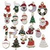 50-Piece Christmas Alloy Enamel Charms Set: Mixed Style DIY Pendants and Dangle Charms.