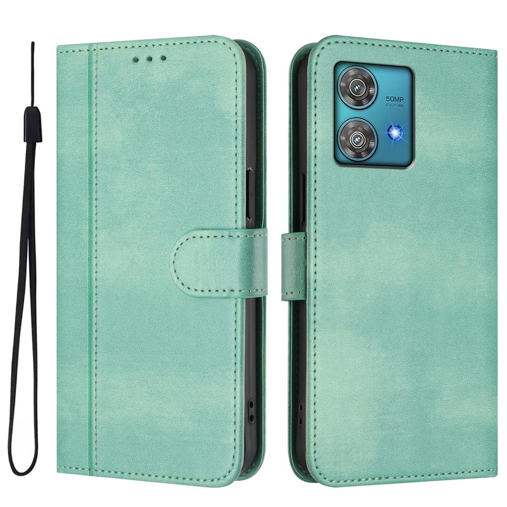 For Motorola Edge 40 Neo 5G Cases Wallet Stand Retro Texture Leather Phone Cover with Lanyard