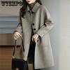 Woolen Coat for Women In Autumn and Winter Thickened Korean-style Slim Coat Mid-length Woolen Overcoat with Elegant Style