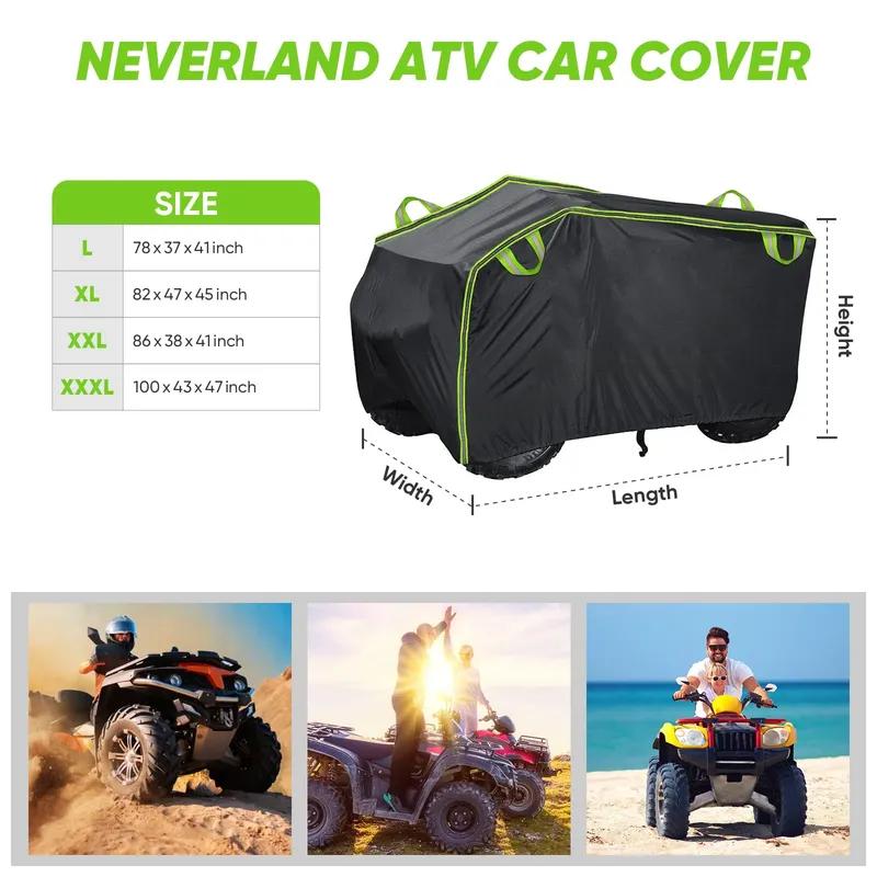 ATV Cover with Buckle Waterproof Heavy Duty 4 Wheeler Cover Dustproof Anti UV Windproof All Weather Outdoor Storage Quad Cover