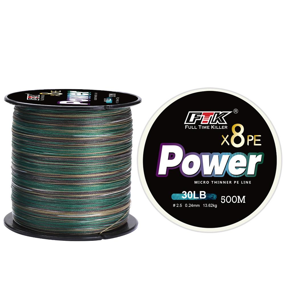 FTK 100M/300M/500M PE плетеная леска рыболовная леска 18-45LB 0.16-0.35mm 8 Strand Multifilament PE рыболовная леска