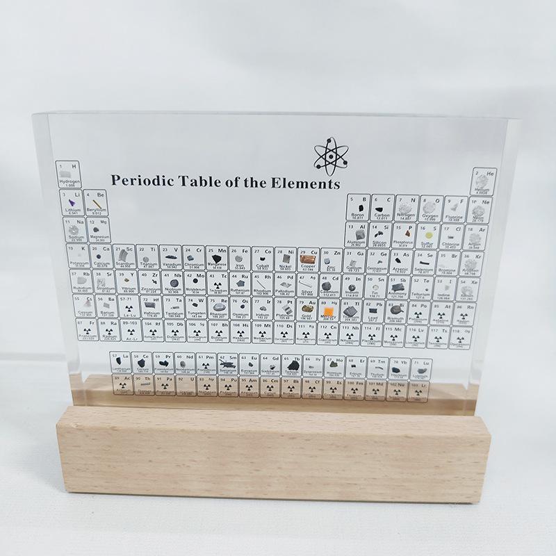 Акриловый встроенный дисплей периодической таблицы с физическими элементами