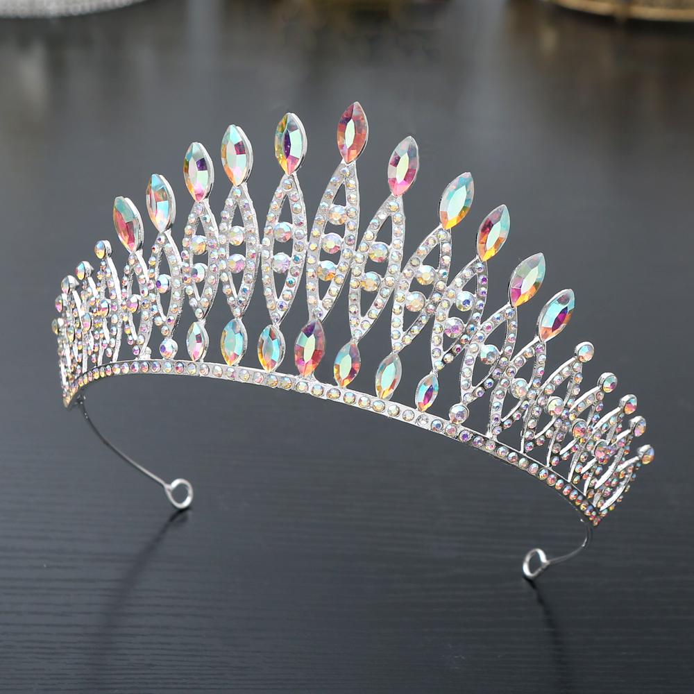 1pc Exquisite Luxury Crystal Tiara Crowns Rhinestone Prom Diadem Crown Tiara Women Bridal Wedding Hair Accessories Zircon Crown