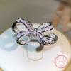 Sterling Copper Classic Big Bow Bow Bow Zircon Ring For Ladies Fashion Birthday Wedding Engagement Jewelry Gift