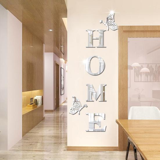 6 шт. наклейки на стену с зеркалом в виде бабочки, легко наносятся, без остатка, самоклеящиеся, отражающие солнечный свет, съемные зеркальные наклейки