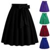 Women Mini Skirt High Waist Lace-up Bowknot Decor Short Skirt Solid Color A-Line Skate Skirt Leisure Daily Wear