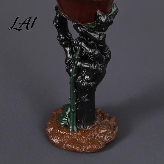 Skeleton Hand Candle Holder Halloween Rose Holder Gothic Resin Decorative Ornament Lifelike Decor for Home Table Decor Dark Style Romantic