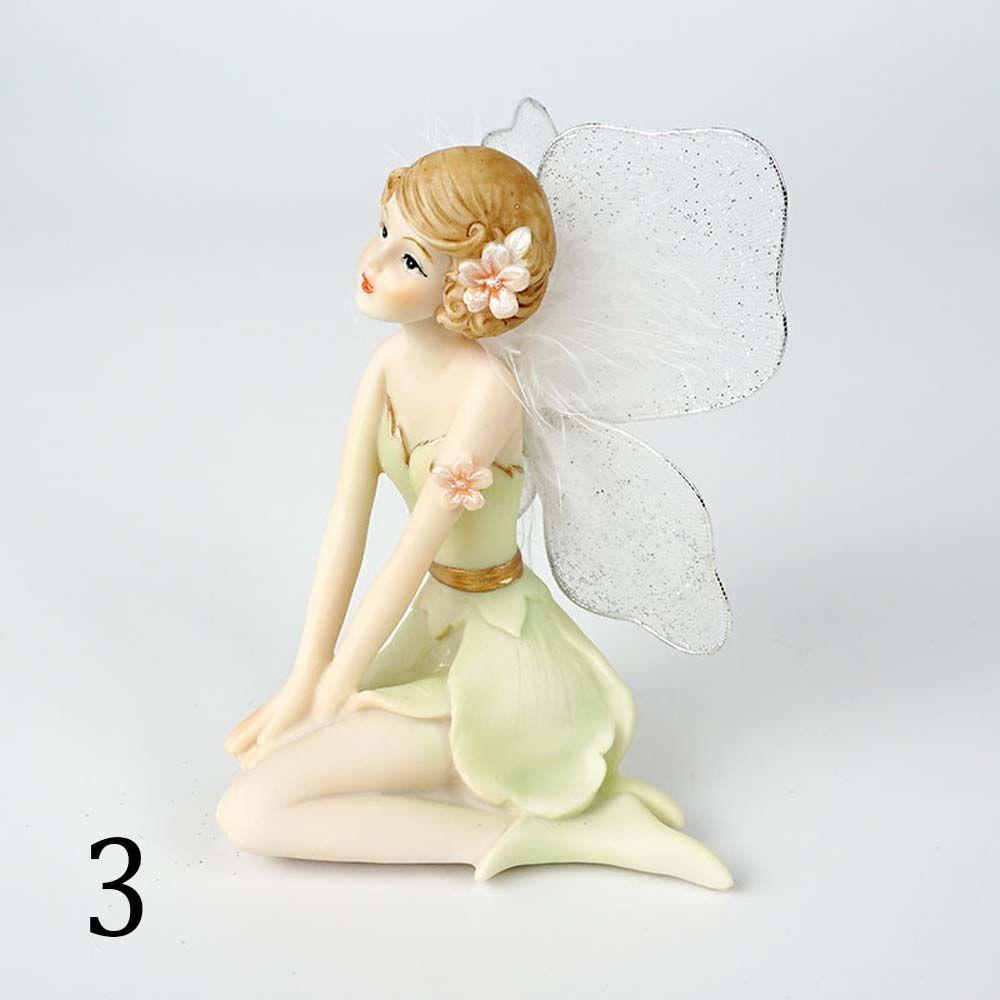 Girl DIY Garden Home Ornament Crafts Fly Fairy Car Decor Angel Figurines Miniatures Flower Fairy