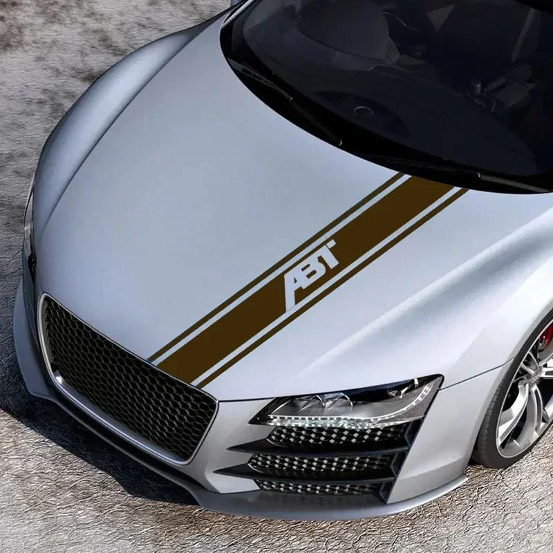 ASGBH1 Car Front Bonnet Hood Stickers Vinyl Decals Exterior for Volkswagen VW ABT Emblem Body Anti Scratch Film Stripe Accessories