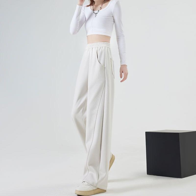 Женские широкие спортивные брюки, летние тонкие модные элегантные повседневные брюки с высокой талией, повседневные спортивные брюки в американском стиле