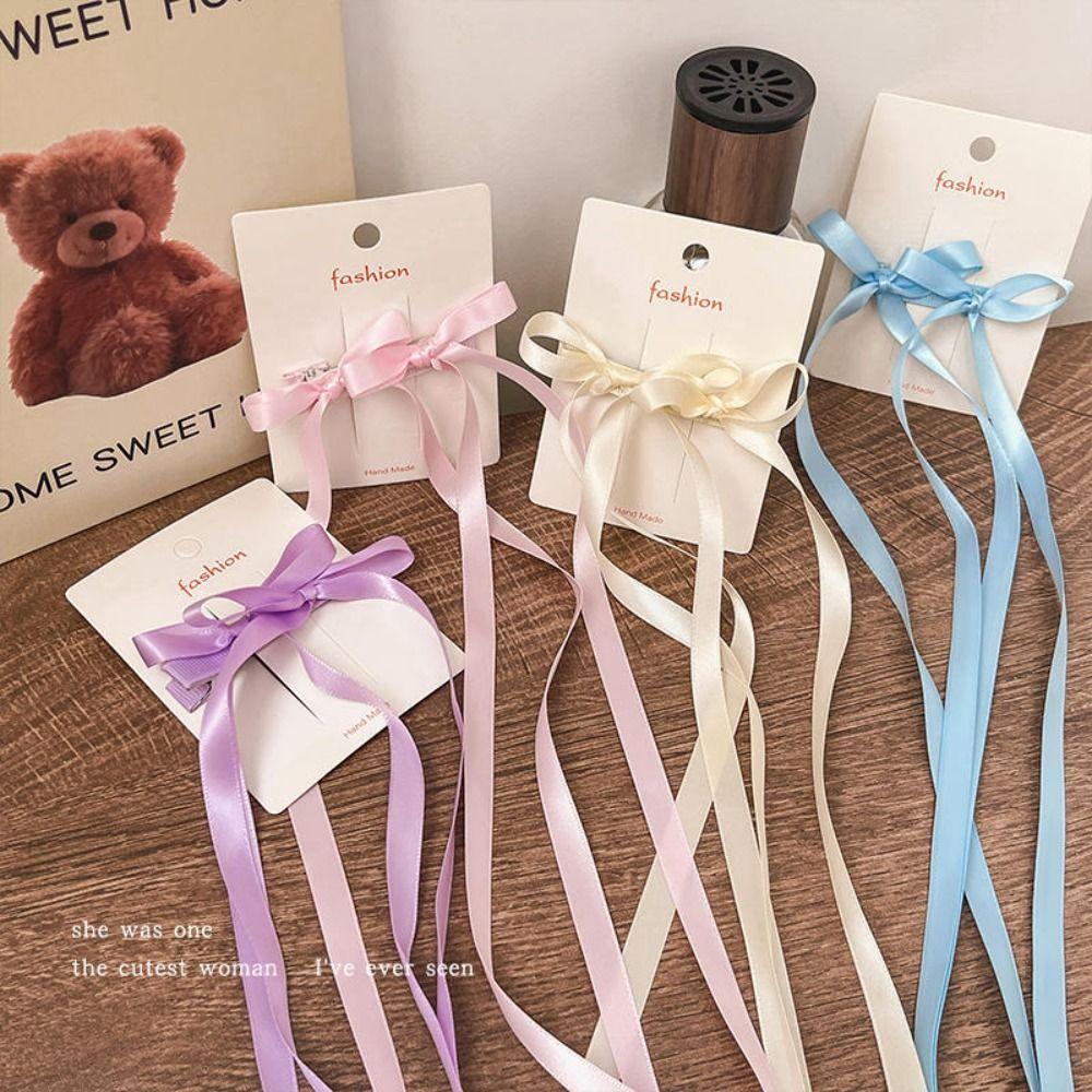 Solid Ribbon Bobby Pin Satin Braiding Hair Tool Kawaii Hairpins Women Girls