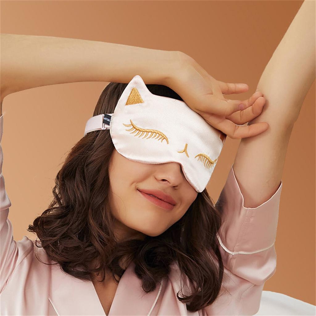 Comfortable And Breathable Eye Mask , Natural Silk Sleep Mask Cute Smooth And Soft Eye Covers For Sleeping