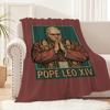 Знаменитость Папа Лев XIV Одеяло Мягкое Удобное Плюшевое для Сна Подходит Для Гостиной Офиса Спальни День Рождения Дом Подарок Ребенку