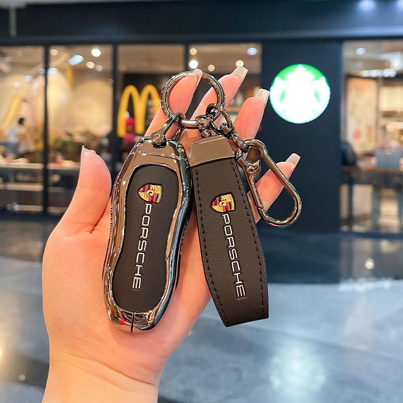 Zinc Alloy Car 3/4 Buttons Case Key Cover Protection Shell For Porsche Cayenne Panamera Macan Cayman 911 718 918 958 Accessories