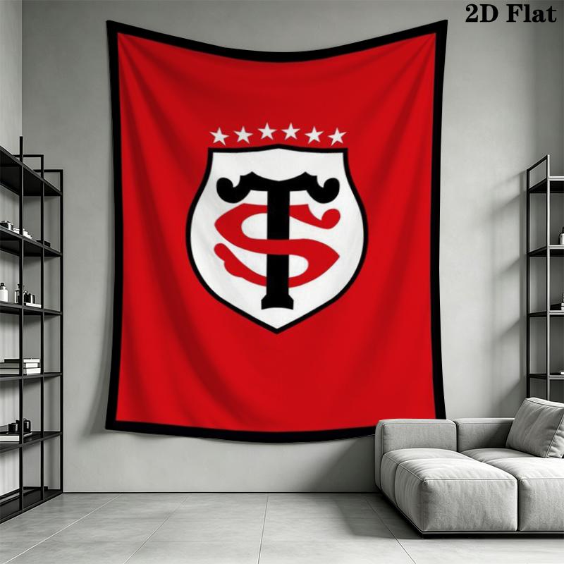 Stade Toulousain Wall Tapestry Aesthetic Wall Hanging Printed Fabric Blanket Decorative Tapestries for Bedroom Living Room Home Decor