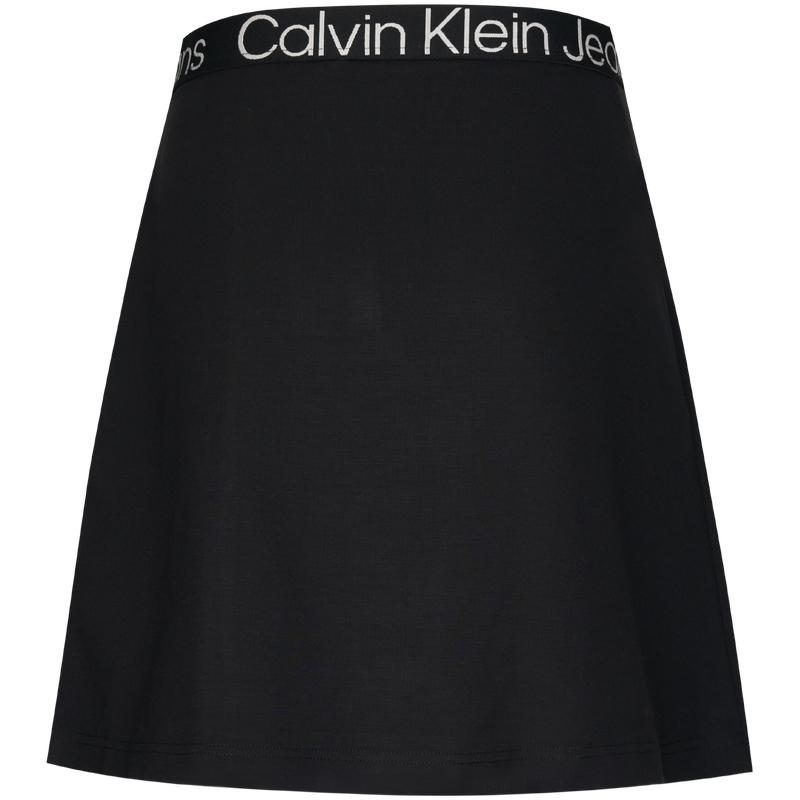 Calvin Klein Модная вязаная юбка-трапеция с эластичной жаккардовой талией в теннисном стиле, повседневная женская юбка ZW02501