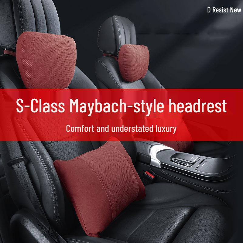 Comfortable Neck Pillow with Bio-Based Lumbar Support for Car Seats, as Used in Mercedes-Maybach.