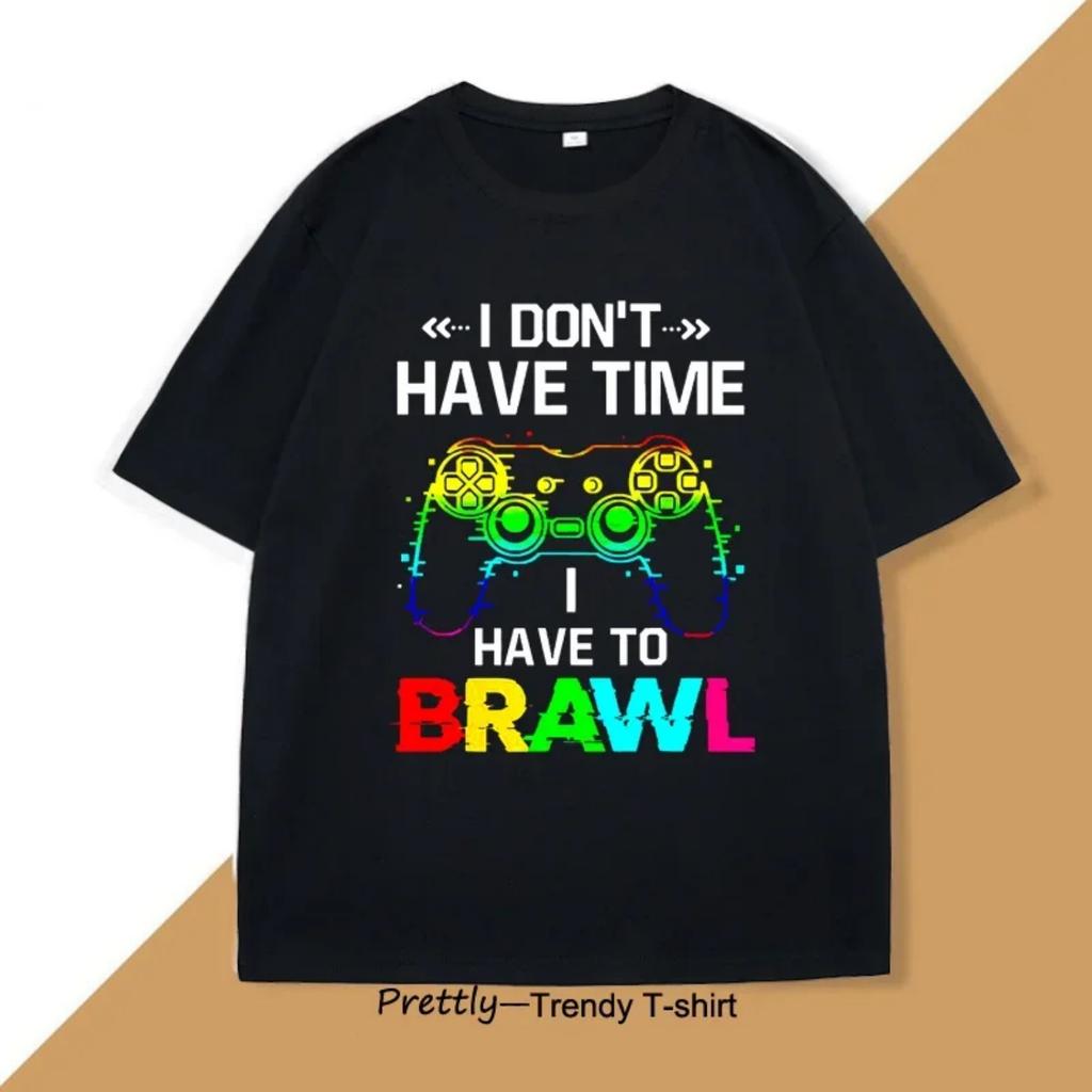 У меня нет времени Мне нужно в Brawl Stars Showdown Звезды Футболка Смешная Графическая Футболка для Геймера Футболка с Коротким Рукавом Печатная Футболка Топы