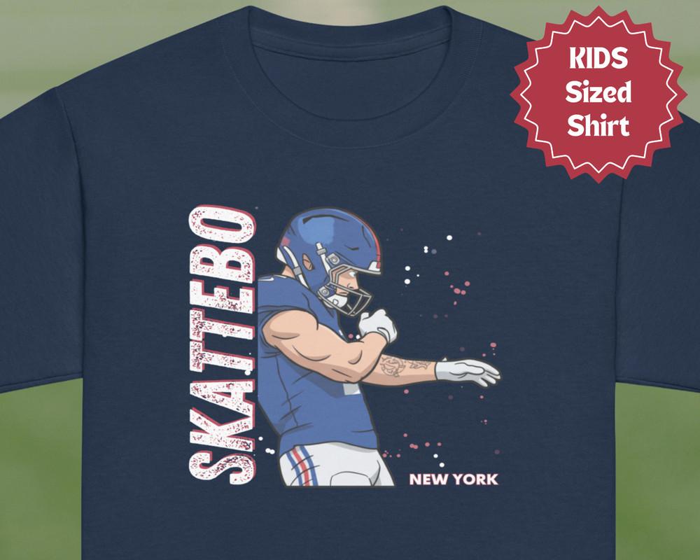 ДЕТСКАЯ рубашка Skattebo Giants МОЛОДЕЖНАЯ футболка Cam New York Football Футболка Giants RB Унисекс футболка