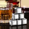 4Pcs Ice Cubes Food Grade High Durability Stainless Steel Frozen-Ice Rocks Ball Whiskey Beer Chiller Cooler Bar Accessories