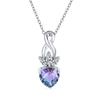 Cubic Zirconia Crown Infinity Blue Purple Mystic Rainbow Heart Shape CZ Stud Earrings Necklace Pendant Jewelry Set for Sterling "AAA Women. .925