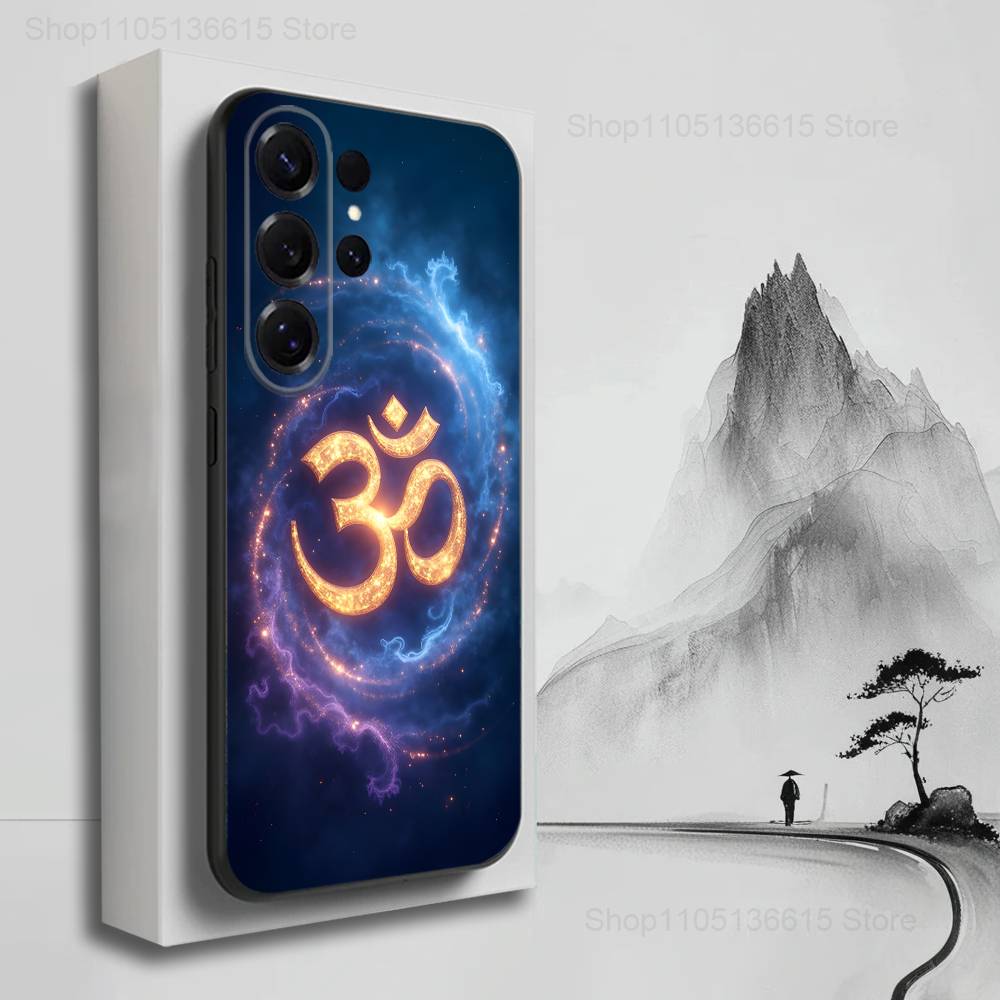 Sports Aum O-Om Yoga Indian Case For Samsung S22,S25,S20,S10,Plus,Ultra,S24,S23,FE,S21,S9,Lite,Soft Silicone Black