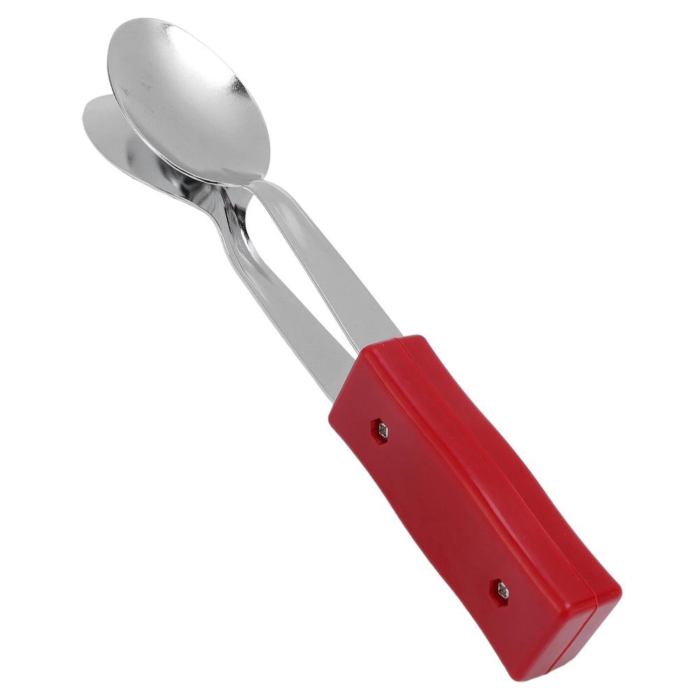 Silver+Red Musical Spoons Metal+Plastic Folk Music Tool Premium Folk Instrument Live Shows