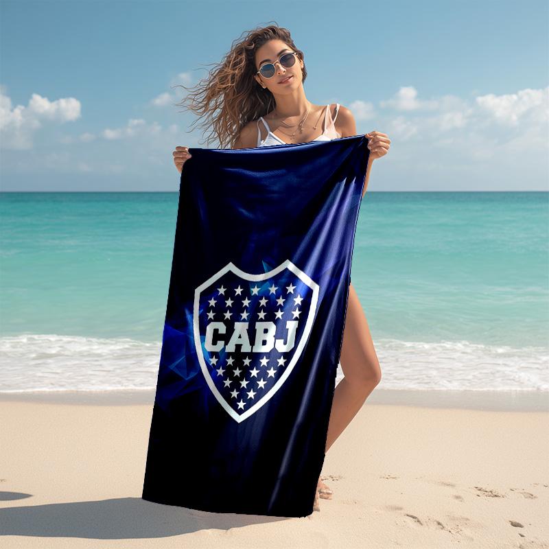 proof beach towel with Club Atlético Boca Juniors pattern - soft,absorbent,quick-drying,machine washable - perfect for swimming,camping,bathing
