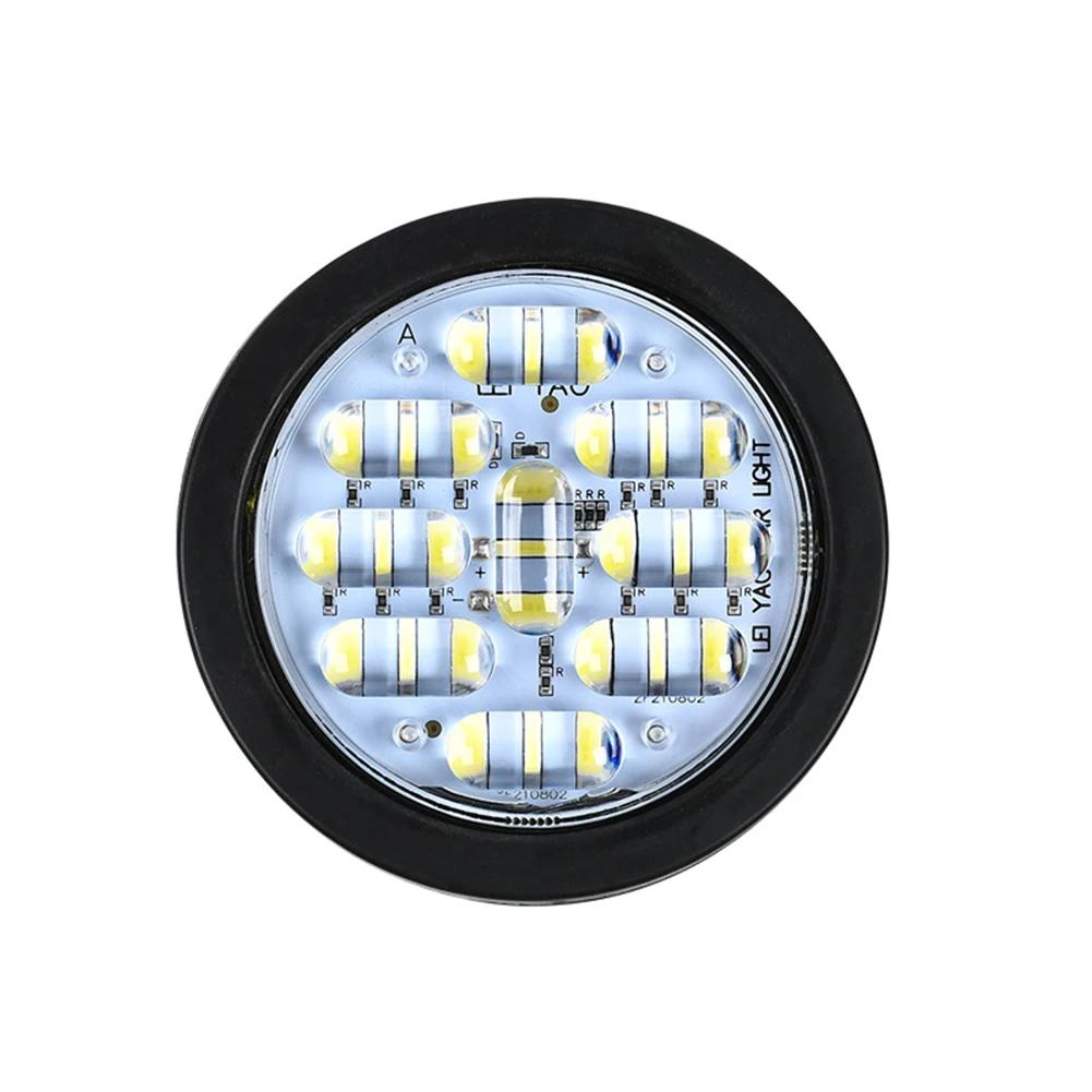 9 светодиодных боковых габаритных фонарей для прицепа 24 В, светодиодные габаритные фонари для грузовиков, боковые габаритные фонари для автофургонов, автомобильных караванов, круглые задние фонари для фургонов