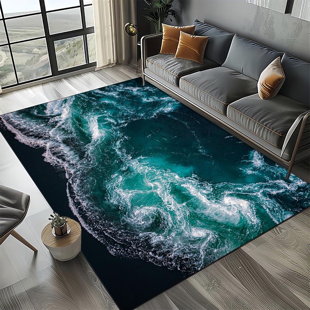 27 Стилей Новый Сине-Зеленый Морская Вода Морская Волна Океан Ковер Коврик для Гостиной Спальни Дома Украшение Дивана, Детский Нескользящий Напольный Коврик
