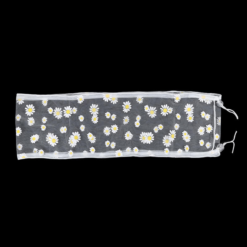 Универсальный уловитель семян для клеток для птиц для использования в помещении/на улице, эластичная регулируемая мягкая сетка с ромашковым узором, защита от разбрасывания семян для круглых и квадратных клеток