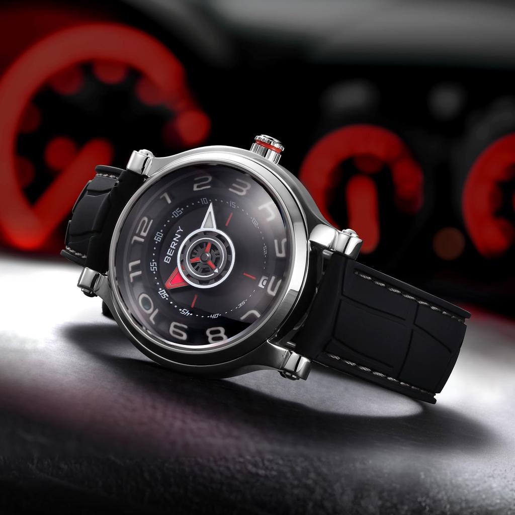 BERNY Watch Mechanical Watch Watch Автоматические и ручные часы Miyota 8215 Многофункциональный календарь Светящиеся стрелки Выставочная задняя крышка 5ATM