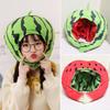 Watermelon Plush Hat Extra Soft Realistic Looking Non-Fading Fully Filled Washable Dress-up PP Cotton Watermelon Plush Hat Photography Prop