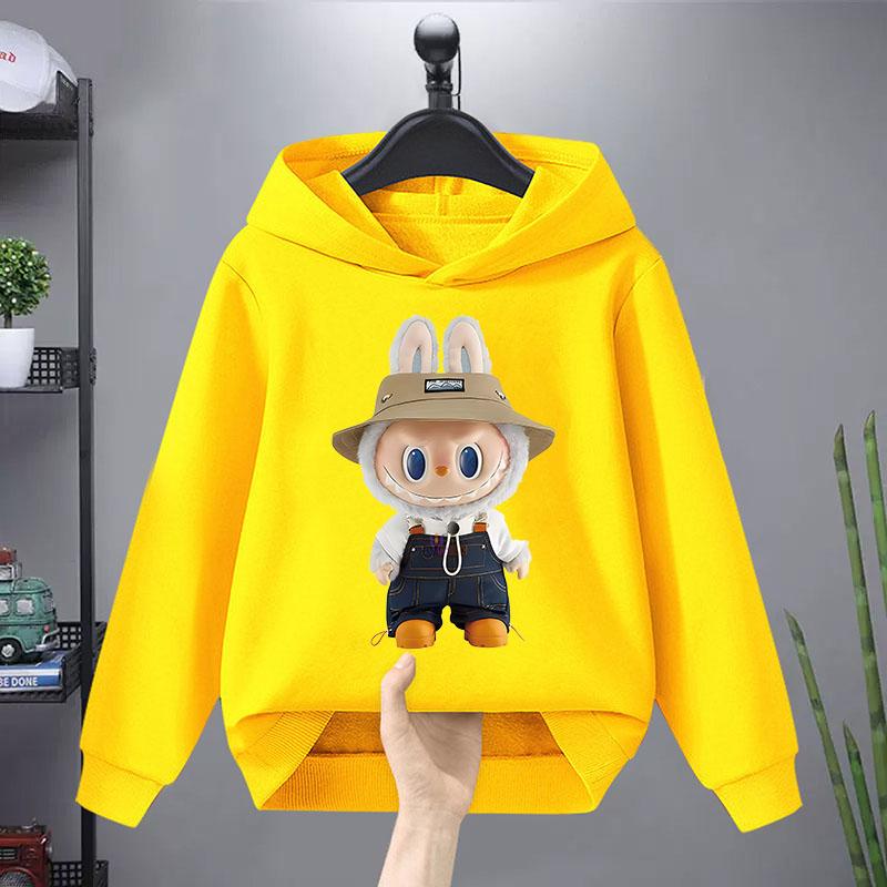 Детское худи Новое модное Labubu Kids Милое мультяшное повседневное худи 100-160см Мальчики Девочки