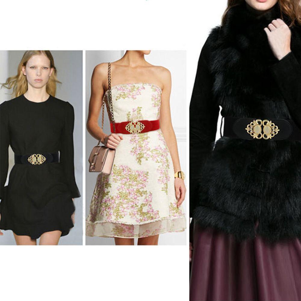 Fashion Women Accessories Sweater Decorative Wide Waist Belt Elastic Buckle Dress Strap Waistband