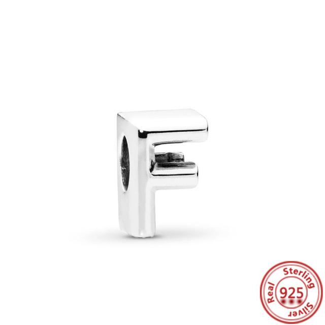 Новые 100% стерлингового серебра 925 пробы, буквы алфавита A-Z, очаровательные бусины, подходят для новых подвесок, браслетов, подвесок, женских ювелирных изделий