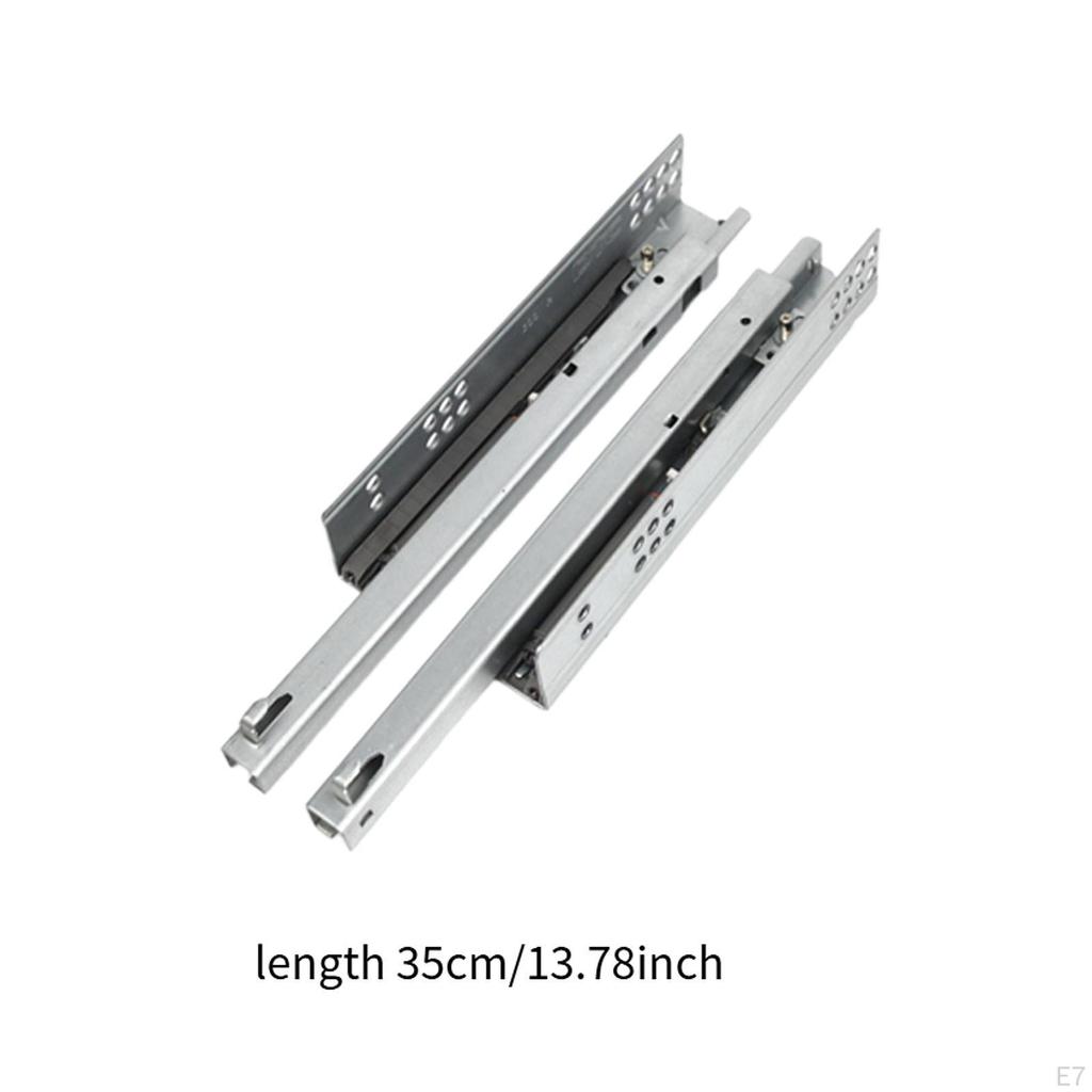 2 Pieces Drawer Slides Under Mount Glide Hide Drawers Track for Bath