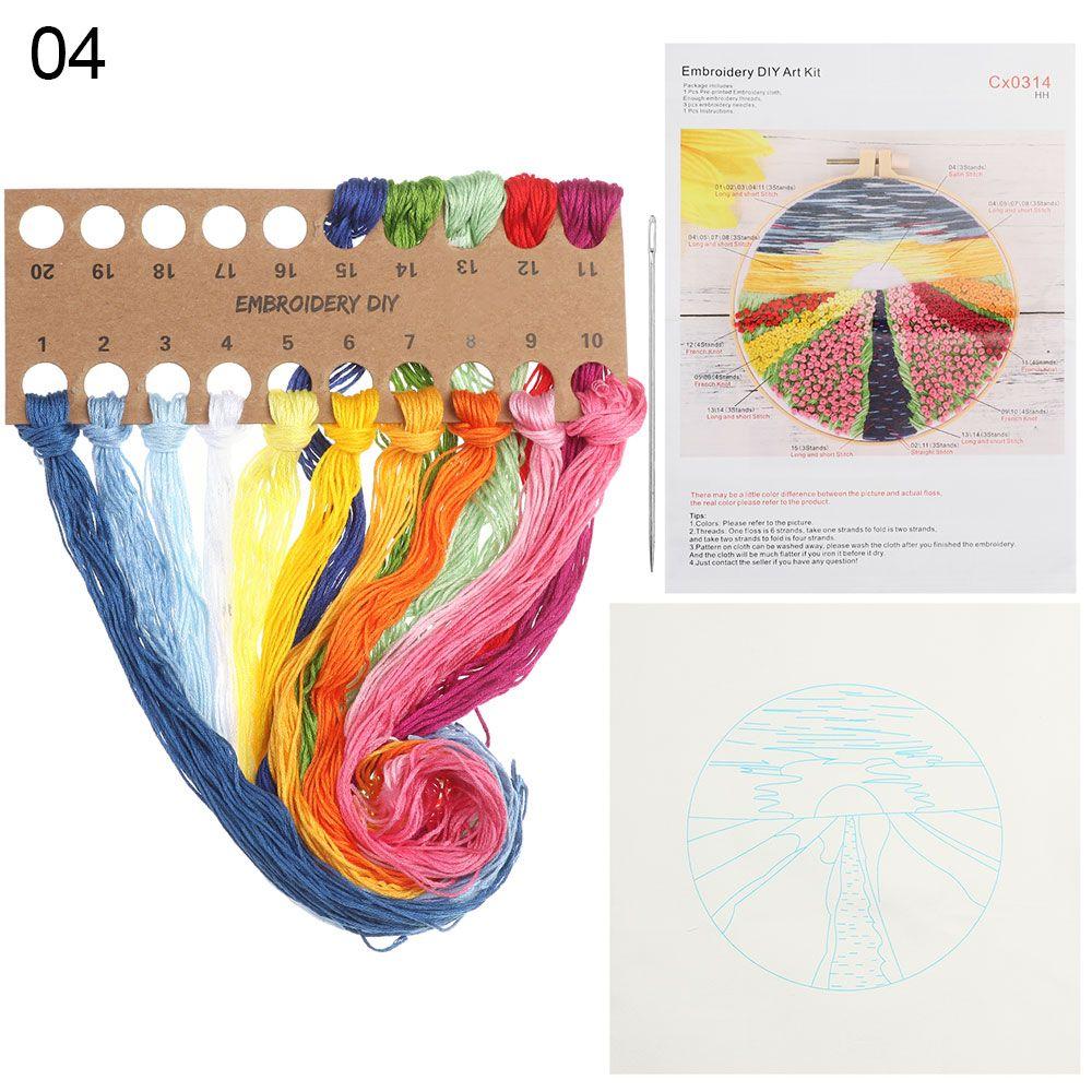 Швейные аксессуары DIY ремесла Цветочная вышивка пяльцы набор для вышивки крестом иглопробивной