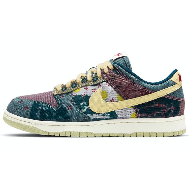Nike Dunk Low 'Community Garden' (Unisex) Multi-Color / Midnight Turquoise / Cardinal Red / Lemon Wash Skate Shoes CZ9747 900
