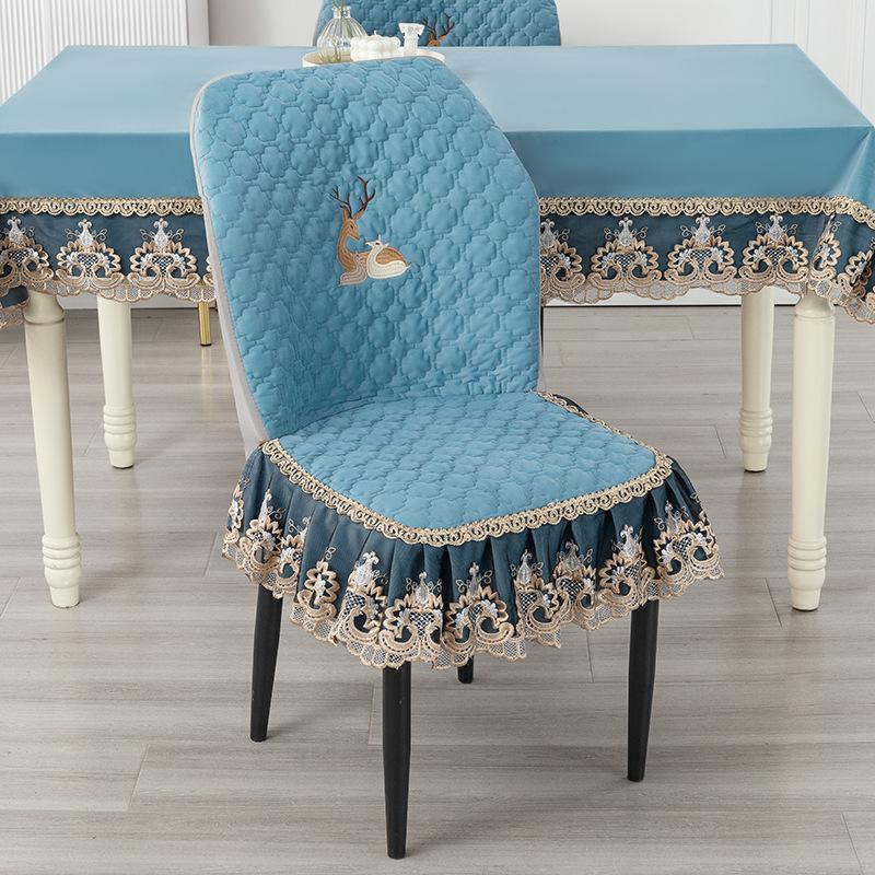 Чехол на изогнутый стул, новый простой универсальный бытовой чехол из хлопка с утолщенной спинкой, интегрированная подушка для обеденного стола, чехол для стула, чехол для табурета