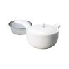 Ale-net Teapot, 11.4 X 8.2 Cm, 360cc, White Porcelain Flat Teapot (with Tea Strainer), Made In Japan, Stylish