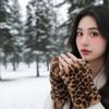 Elastic Cuff Half Finger Mittens Fleece Lined Faux Fur Handwarmer Plush Wrist Sleeve Ladies