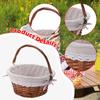 Handwoven Rattan Picnic Storage Basket Circular Shape for Outdoor and Kitchen Handmade Accessory