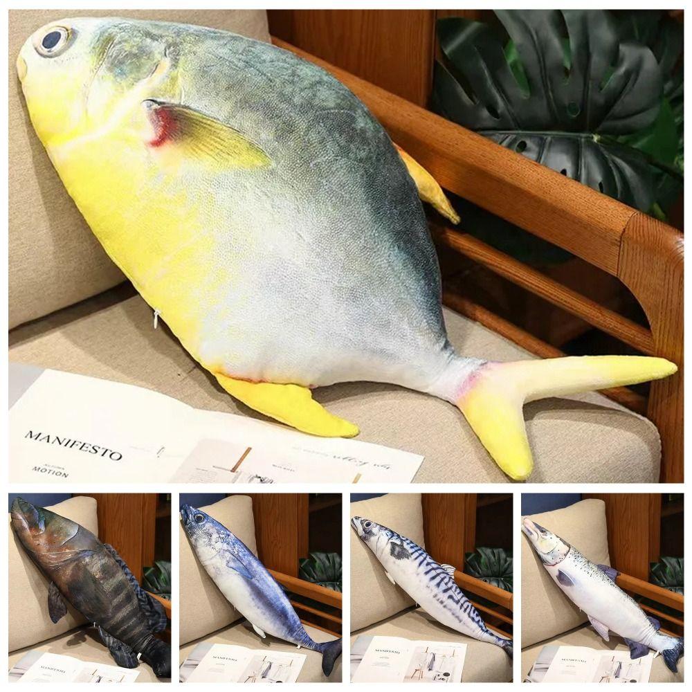Soft Simulation Sea Fish Plush Toys Stuffed Fish Sleeping Pillow Dolls Bedroom