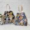 Portable Canvas Drawstring Bag: Cute Ladies' Coin Purse and Mobile Phone Holder
