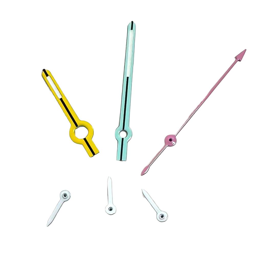 Серебристые/Оранжевые Стрелки для Часов для Механизма VK63 6 Пинов Зеленый Люминесцентный Указатель Часов Аксессуары