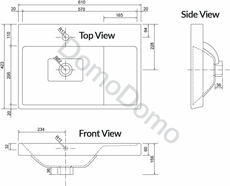 Bathroom set: cabinet with washbasin 80x60, tap, siphon, click-clack plug Bonita